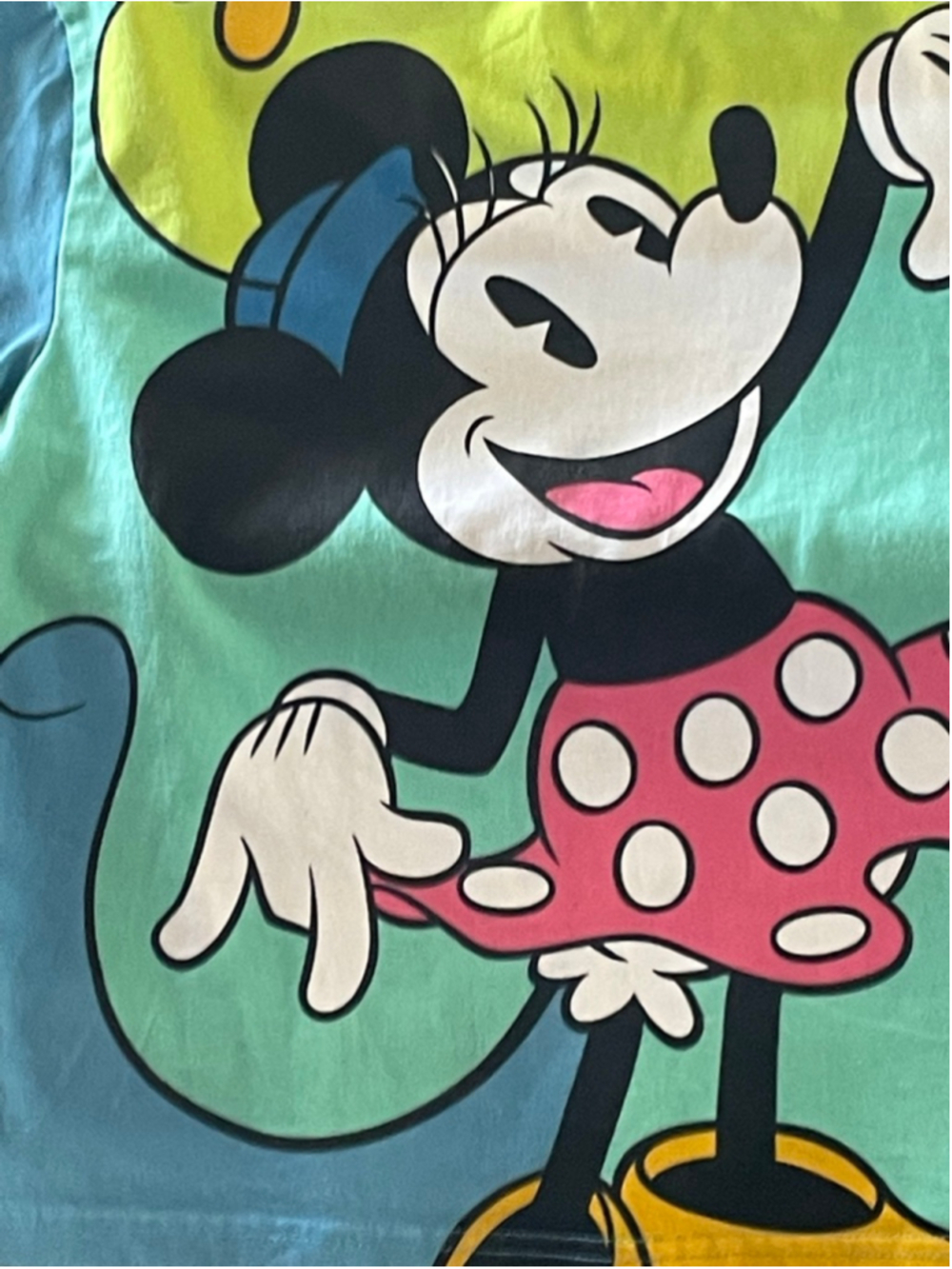 Disney Parks Retro Minnie Mouse Color Block Crop Top Graphic Tee XS - Picture 3 of 6